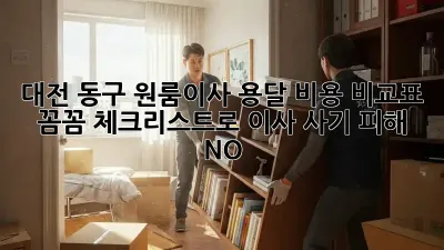 대전 동구 원룸이사 용달 비용 비교표: 꼼꼼 체크리스트로 이사 사기 피해 NO!